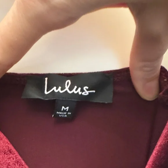 Velvet Midi Dress in Deep Burgundy - Picture 5 of 5